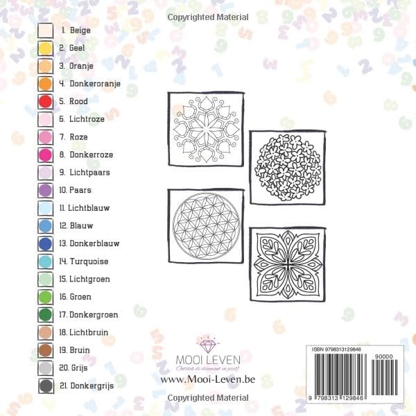 Kleurboek Easy mandala, kleuren op nummer